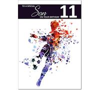 doodlecards Son 11th Birthday Card Medium Size with Plain Envelope
