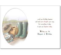 doodlecards Son Birthday Card Fishing Medium Size with Plain Envelope
