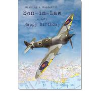 doodlecards Son-in-Law Birthday Card Spitfire