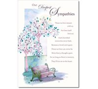 doodlecards Sympathy Condolence Bereavement Card Watercolour Bench