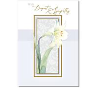 doodlecards Sympathy Condolence Bereavement Card White Lily