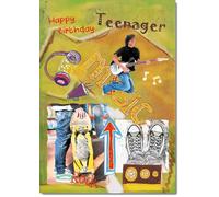 doodlecards Teenager Birthday Card for Boy Grunge and Skateboarding