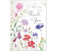 doodlecards Thank You Card Wildflowers Spring Flowers Large A4 Size with Plain Envelope