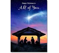 doodlecards To All Of You Christmas Card Nativity Scene Medium Size Christmas Card for To All Of You with Plain Envelope
