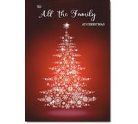 doodlecards To All The Family Christmas Card Snowflake Christmas Tree Medium Size Christmas Card for To All The Family with Plain Envelope