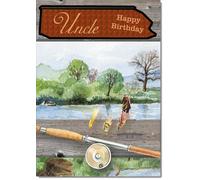 doodlecards Uncle Birthday Card Fishing