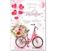 doodlecards Valentine's Day Card Love Hearts on Bike