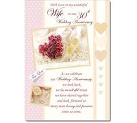 doodlecards Wife Pearl 30th Wedding Anniversary Card Pearl Hearts
