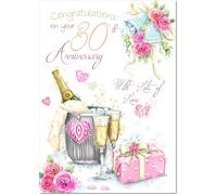 doodlecards Your Pearl 30th Wedding Anniversary Card Champagne Bucket