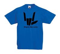 Doodleman Share The Love Logo Children's T-Shirt (Age 9-11 Years, Royal Blue)