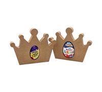 DoodleTech MDF Wooden Crown Easter Egg Holder - (Crème Egg - Single) - for Crème/Kinder Eggs, DIY &Art