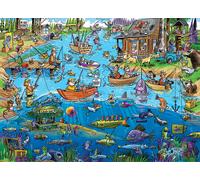 Gone Fishing Angler Design 1000 Piece Jigsaw Puzzle Novelty Christmas Gift Idea