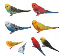 Doodlewitz 4PCS Birds Figures, Cute Mini Artificial Bird Figurines, Realistic ParrotToys Animal Figures Set, Mini Bird Decorative Woodland Birds for Craft Home Ornaments Garden Wedding Decoration