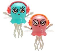 Doodlewitz Dancing Jellyfish Baby Toy - Crawling Jellyfish Tummy Time Toy, Magic Dancing Music Crawling Toys for 3 4 5 6 7 Year Old Boy Girl Kids Birthday Gifts, Interactive relax Office Gift (2Pcs)