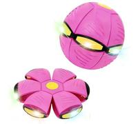 Doodlewitz Magic Bouncing Ball - Portable Bouncy Balls, Magical Flying Saucer, Family and New Pet Interactive Toys, Safe & Durable Dual Form Freely Switchable for Indoor & Outdoor Use (Pink)
