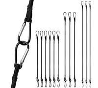 Doodlream 12 Pack Bungee Cords with Carabiner Hooks, Heavy Duty Black Elastic Straps, Assorted Sizes (12, 24, 48 Inch) Strong Shock Cords for Outdoor, Camping, Moving, Cargo Securing, Bike Rack