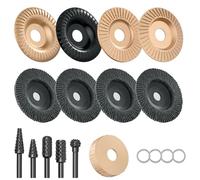 Doodlream 18Pcs Angle Grinder Wood Carving Disc Set, 4" Shaping Disc, Flap Sanding Wheel, Rotary Burr File, Adapter Rings, 7/8" Arbor for Angle Grinder, Woodworking Shaping Sanding Polishing
