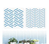 Doodlream 2Pcs Line Herringbone Modern Allover Wall Stencil for Painting Geometric Lines Stencil Drawing Template, Hand Painted Lines DIY Craft Template for Wall Home Decor Journal Canvas 30×30cm