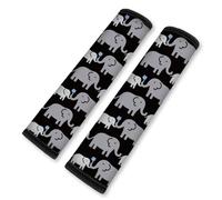 DOODLREAM 2Pcs Soft Auto Seat Belt Cover Pad Cartoon Elephants Animal Colorful Car Seatbelt Shoulder Cushion for Comfortable Driving, Compatible with All Cars' Seatbelt and Backpack Straps