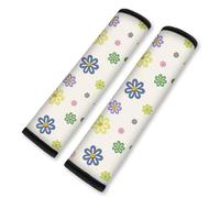 Doodlream 2Pcs Soft Auto Seat Belt Cover Pad Daisy Flower Print Car Seatbelt Shoulder Cushion for Comfortable Driving, Compatible with All Cars' Seatbelt and Backpack Straps