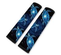 Doodlream 2Pcs Soft Auto Seat Belt Cover Pad Neon Galaxy Sea Turtle Print Colorful Car Seatbelt Shoulder Cushion for Comfortable Driving, Compatible with All Cars' Seatbelt and Backpack Straps