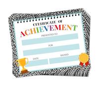 Doodlream 30 Black Textured Border Certificate of Achievement Completion Award Recognition Paper, 25 x 20cm Blank Preschool Kindergarten Graduation Diploma Certificates Student Sport Activities Award
