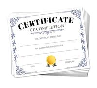 Doodlream 30 Blue Minimalist Border Certificate of Achievement Completion Award Recognition Paper, 25 x 20cm Blank Preschool Kindergarten Graduation Diploma Certificates Student Sport Activities Award