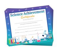 Doodlream 30 Blue Science Certificate of Achievement Completion Award Recognition Paper, 25 x 20cm Blank Preschool Kindergarten Graduation Diploma Certificates Student Sport Activities Award