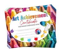 Doodlream 30 Colorful Art Certificate of Achievement Completion Award Recognition Paper, 25 x 20 cm Blank Student Art Activities Award Preschool Kindergarten Certificates