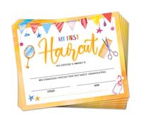 Doodlream 30 My First Haircut Certificate Papers for Baby, 25 x 20cm Blank Certificates with Scissor for Hair Salon