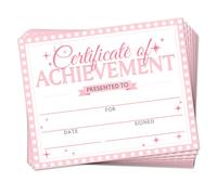 Doodlream 30 Pink Certificate of Achievement Completion Award Recognition Paper, 25 x 20cm Blank Student Sports Award Preschool Kindergarten Graduation Certificates
