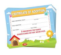 Doodlream 30PCS Blue Green Cartoon Pet Adoption Certificates 25 x 20 cm