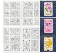 DOODLREAM 31 Pcs Tarot Cards Embroidery Pattern Stabilizer, 21 x 29.7 cm Witch Mystical Water Soluble Stick and Stitch Embroidery Sticker, 4 Sheets Hand Sewing DIY Embroidery Paper