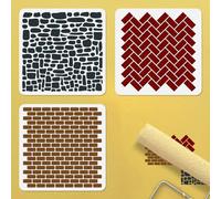 Doodlream 3Pcs Brick Diagonal Patterns Stencil for Painting Mosaic Stencil Drawing Template, DIY Craft Paint Template for Wall Home Decor Wood Burning Card Journal Canvas 30×30cm