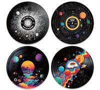 DOODLREAM 4 Pack Universe Planet Vinyl Record Decor 30 cm Aesthetic Wall Decor, Wall Art Trippy Records for Dorms Homes Offices Bedrooms Living Rooms