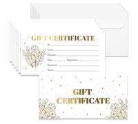 Doodlream 40 Sets Blank Gift Certificates for Business with Envelopes 17 x 8.5 cm Gold Line Floral Gift Cards Vouchers for Holiday Birthday Spa Beauty Makeup Salon, Work Gift Card