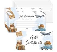 Doodlream 40 Sets Gift Cards Certificates with Envelopes, 17 x 8.5 cm Blank Travel Themed Card for Family Friends, Vouchers for Business Restaurants Spa Beauty Makeup Hair Salon