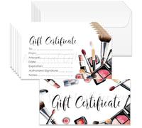 Doodlream 40 Sets Gift Certificate for Business, Blank Gift Cards Certificates with Envelopes, 17 x 8.5 cm Beauty Makeup Cards Vouchers for Holiday, Birthday, Restaurant, Spa Beauty Hair Salon