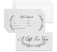 Doodlream 40 Sets Gift Certificate for Business, Blank Gift Cards Certificates with Envelopes, 17 x 8.5 cm Vintage Vine Cards Vouchers for Holiday, Birthday, Restaurant, Spa Makeup Salon