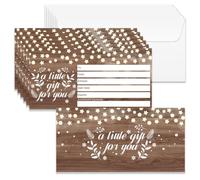 Doodlream 40 Sets Gift Certificate for Business, Wood Grain Blank Gift Cards Certificates with Envelopes, 17 x 8.5cm Dots Stars Cards Vouchers for Holiday Birthday, Restaurant, Spa Makeup Salon