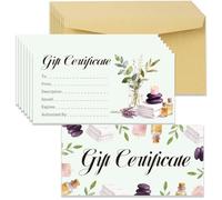Doodlream 40Pcs Aromatherapy Gift Certificates, 17x8.5cm Blank Gift Cards for Business, Custom Client Vouchers with Envelopes for Birthday, Spa, Massage and Salon