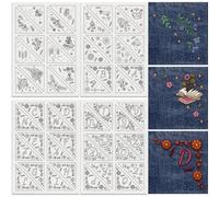 DOODLREAM 48Pcs A-Z Flower Vine Water Soluble Sewing Stabilizers