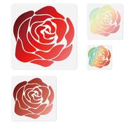 Doodlream 4pcs Spring Roses Wall Stencil for Painting, Roses Flowers Plastic Reusable Stencils for Wood Burning, Floral Paint Templates DIY Craft Art Stencil on Wood Fabric Canvas Furniture Journal