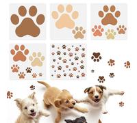 DOODLREAM 5Pcs Dog Paw Wall Stencil Templates 30 x 30cm Reusable Plastic Paw Stencils for Painting on Wood Wall Floor Fabric Glass Furniture, Paw DIY Home Decor Or Craft Stencils