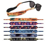 DOODLREAM 6Pcs Animal Planet Floating Sunglass Straps for Outdoor Use | Lightweight Neoprene Glasses Holder Straps with Cosmic Wildlife Printed, Colorful Printed Eyewear Retainer for Water Sports
