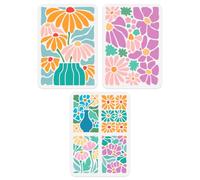 DOODLREAM Abstract Flower Wall Stencil Template 30 x 30cm Reusable Plastic Boho Floral Stencils for Painting on Wood Wall Floor Fabric Glass Furniture, Tree DIY Home Decor or Craft Stencil