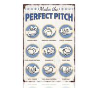 DOODLREAM Baseball Perfect Pitch Sign Baseball Wall Decor Vintage Metal Art Sports Retro Tin Sign Baseball Poster Gifts for Boys Room Wall Decorations 8 x 12 Inch