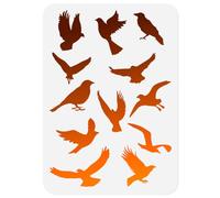 DOODLREAM Bird Flock Craft Stencil for Drawing A4 Size Reusable Plastic Bird Stencils for Painting on Wood Wall Fabric, DIY Home Decor Stencil