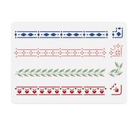 Doodlream Border Stencil with Corners Template 11.7 x 8.3 Inch Reusable Border Stencil for Painting on Wood Wall Floor Fabric Furniture, Border DIY Home Decor Craft Stencil