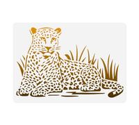 DOODLREAM Cheetah Animal Stencil for Painting on Wall A4 Size Reusable Plastic Cheetah Animal Template for Painting Wood Floor Furniture Fabric Canvas, DIY Home Decor Craft Stencil